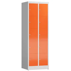ClassiX Schließfachschrank X-520524, rot - 10 Fächer - Werkstatteinrichtung mit stabiler Stahlkonstruktion, 10 Fächer und Zylinderschloss für höchste Sicherheit. Ideal für Werkstätten und Büros.