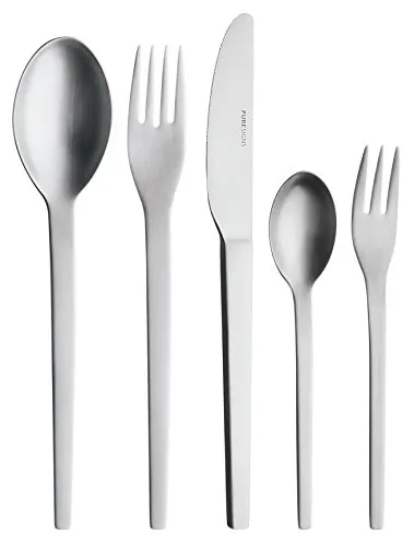 Puresigns SIX Besteckset Edelstahl Matt Essbesteck Modern Silber 30-teilig