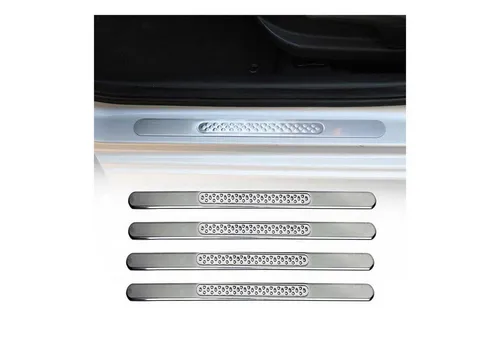 OMAC Zierleisten-Aufkleber für VW Tiguan Eos Fox, 2tlg - Edelstahl Aufkleber für Fahrzeuge, rostbeständig und schützt vor Kratzern, leicht zu installieren und zu reinigen.