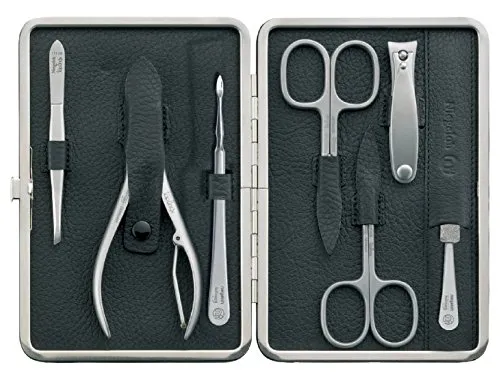 Niegeloh Solingen Maniküre-Etui Modell Capri XL 7-tlg – Premium Qualität - 7-teiliges Maniküre-Etui Modell Capri XL aus hochwertigem, rostfreien Edelstahl. Ideal für präzise Pflege von Nägeln und Füßen, perfekt für zuhause und unterwegs.
