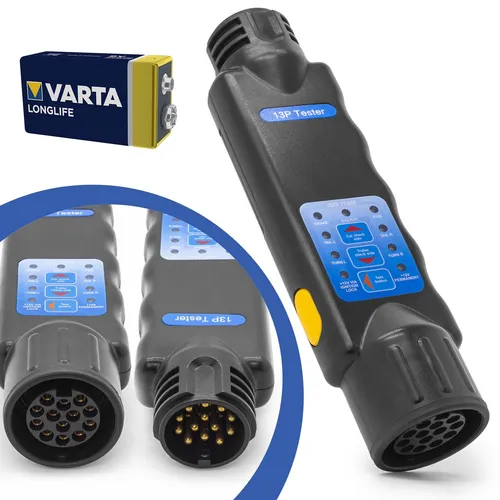 DIN Prüfgerät Anhänger Licht Tester 13 Polig mit 9V Batterie
