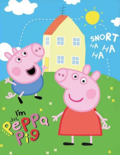 BERONAGE Peppa Wutz Pig Wohndecke 150 x 200 cm - Tagesdecken für Kinder, super weiche Fleecedecke für kuschelige Stunden, schadstoffgeprüft und hautfreundlich nach Oeko-Tex Standard 100.