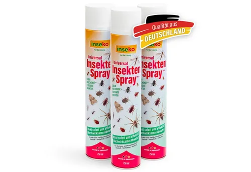 Inseko Insektenspray 3x inseko Universal Insektenspray 750 ml - zur Insektenabwehr (PT19), 3-St., effektive Abwehr bei Insektenbefall