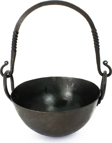 Mittelalterlicher Lagertopf 2,5 Liter - Campingausrüstung mit historischem Flair – handgeschmiedeter Stahltopf, perfekt für mittelalterliche Reenactments oder als dekoratives Element.
