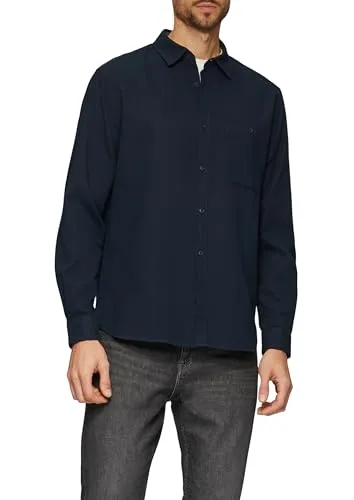 s.Oliver Regular Fit Baumwollhemd mit Brusttasche - Herrenhemden aus strukturierter Baumwolle, ideal für lässige Anlässe, mit Kentkragen und praktischer Brusttasche für einen modernen Look.