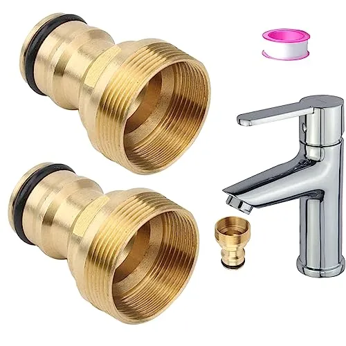 Wasserhahn Stecker, 2pcs Messing Garten Schlauch Stecker, Mischer Hahn Schlauch Adapter, Solid Messing Gewindeschlauch Wasser Rohr Stecker, Fitting Wasser Stecker für Küche