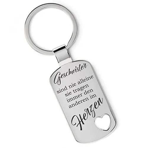 Lieblingsmensch Metall Schlüsselanhänger - Geschwister sind nie allein
