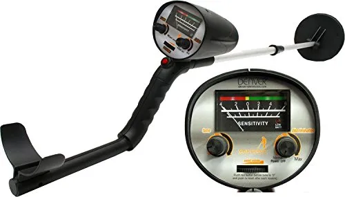 Denver MET-100 Metalldetektor - Leichter Metalldetektor mit visuellem und akustischem Indikator, ideal für Strandabenteuer. Wasserdicht bis 170 mm und mit bequemer Armstütze für längeren Einsatz.