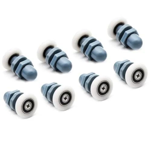 Stück 20mm Duschtürrollen, Duschtür Rollen aus Kunststoff-Nylon und Edelstahl, Ersatzrollen Für Duschtüren, Für Duschrundtüren Und Schiebetüren, Duschkabinentür, Halbkreis Türen 8