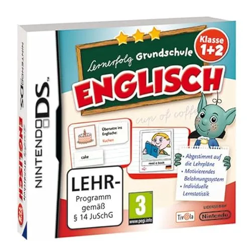 Lernerfolg Grundschule - Englisch Klasse 1+2 - Lernspiel für Nintendo DS: Spielerisch Englisch lernen mit dem Lernvampir Freddy. Ideal für Grundschüler der Klassen 1 und 2, mit kurzen Lerneinheiten und einem motivierenden Belohnungssystem.