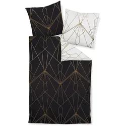 Janine Wendebettwäsche J. D. 87054 - Mako-Satin 2-teilig - Bettwäsche-Sets aus hochwertigem Mako-Satin mit grafischem Wendedesign. Atmungsaktiv und sanft auf der Haut, ausgestattet mit praktischem Markenreißverschluss.