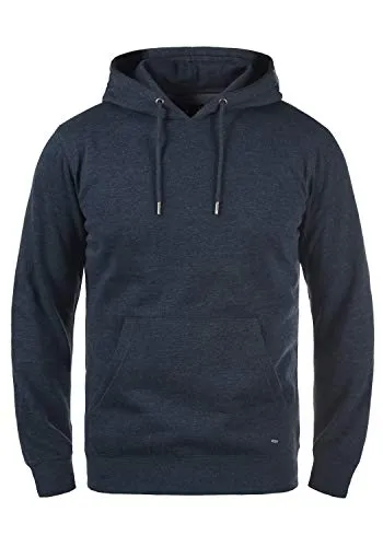 !Solid Bert Herren Kapuzenpullover Hoodie Pullover Mit Kapuze Und Fleece-Innenseite, Größe:L, Farbe:Insignia Blue Melange (8991)