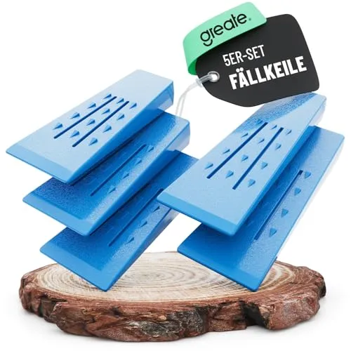 greate Kunststoff Fällkeil Forst Set 5-teilig - Schlagfest, frostbeständig & rutschfest - 2x 20 cm + 3x 15 cm Fällkeile Kunststoff - Forst Zubehör Wald - Forstkeil, Fällkeile Set, Forstwerkzeug