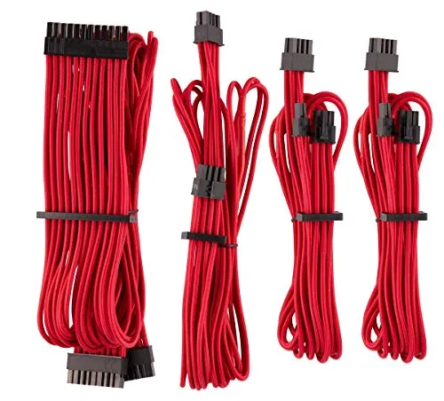 Corsair Premium Sleeved Netzteil Starter-Kabel-Set Typ4 Rot von Corsair