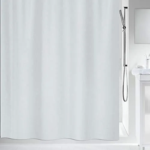 Spirella Textil Maya Grey Duschvorhang 180x200 cm - Hochwertiger Duschvorhang im COTTON-Look, 100% Polyester, wasserabweisend und pflegeleicht. Ideal für Ihr Badezimmer, sorgt für einen stilvollen Akzent und bleibt bis 40° waschbar.