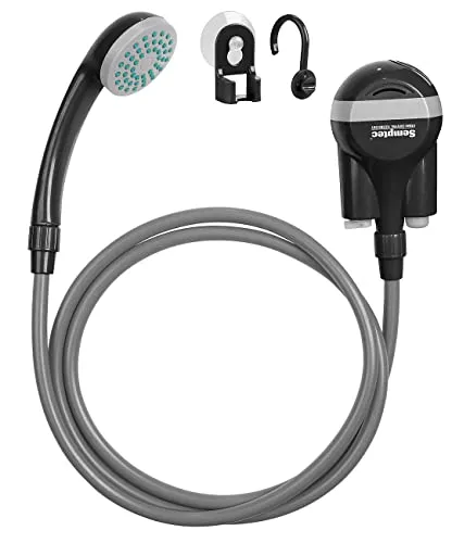 Semptec Urban Survival Technology Campingdusche Akku: Akku-Camping-Dusche mit Tauchpumpe, Saugnapf, Haken, 2-m-Schlauch, USB (Campingdusche mit Tauchpumpe, Mobile Dusche, Wasserkanister)