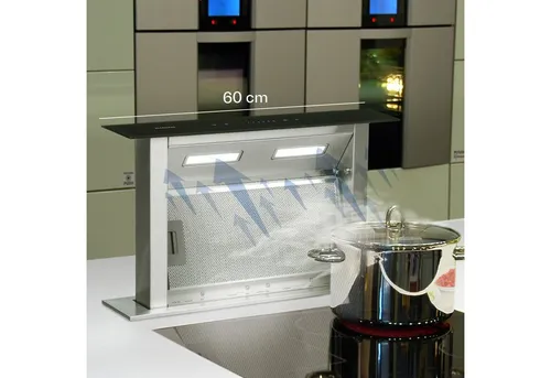 Royal Flush Downdraft Dunstabzugshaube 430 m3/h 60 cm in schwarz von Klarstein