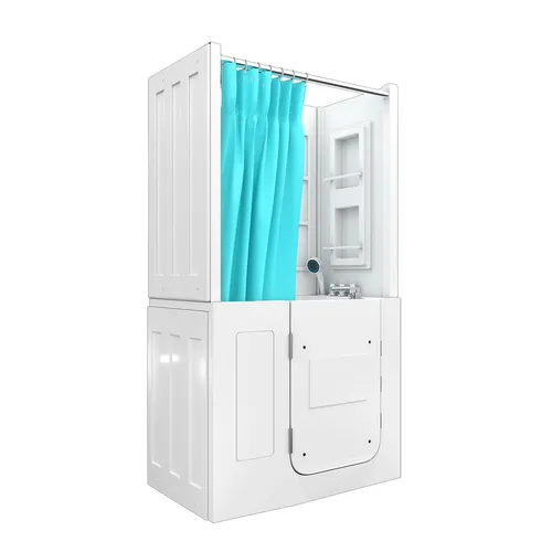 Seniorendusche und Sitzwanne Kombination S08D-TH-C-L 110x68x205cm - Sanitäranlagen & Zubehör, hochwertige Badewanne mit seitlicher Tür für sicheren Einstieg und Unabhängigkeit, ideal für Senioren und Menschen mit eingeschränkter Mobilität.
