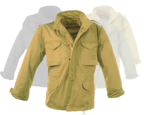 US Feldjacke M65 mit Futter, khaki - NEU, Größen S-5XL - Funktionsjacke im klassischen US-Style, ideal für Outdoor-Aktivitäten und vielseitig einsetzbar.