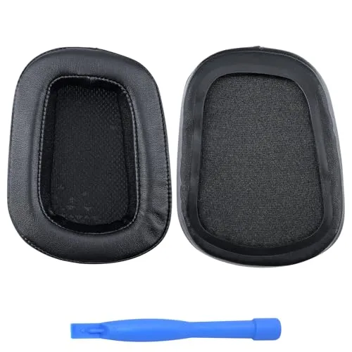 MMOBIEL Ersatz Ohrpolster für Logitech G35, G230, G231, G233, G332, G430, G431, G432, G433, G533, G633, G633S, G635, G930, G933, G933S, G935 Kopfhörer Protein PU Kopfhörer Ohrpolster – Schwarz