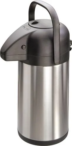 MATO interpräsent Isolierkanne Pumpy Edelstahl 1.9 Liter - Thermobehälter mit 1.9 Litern Fassungsvermögen, hält Getränke lange warm oder kalt – ideal für Unterwegs oder im Büro.