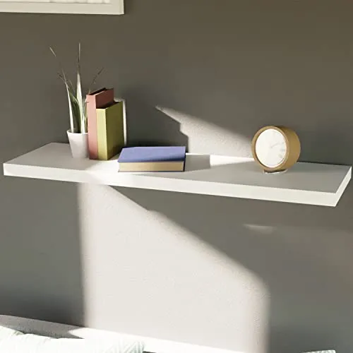 Mojawo Hochwertiges Wandregal Wandboard Bücherregal Hängeregal, CD DVD Regal Schweberegal 100cm MDF PVC B100xH3,8xT23,5 cm