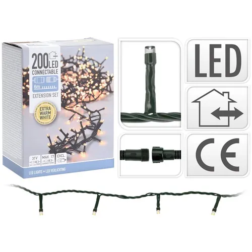 Koopman LED-Lichterkette Cluster mit 200 warmweißen LEDs für Außen