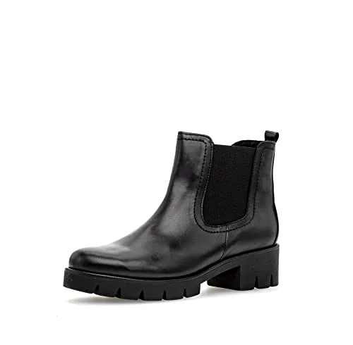 GABOR Chelseaboots Damen Gr. 42 schwarz - Stylische Chelseaboots aus hochwertigem Kalbsleder mit wärmendem Innenmaterial und angesagter Profilsohle – ideal für den Herbst!