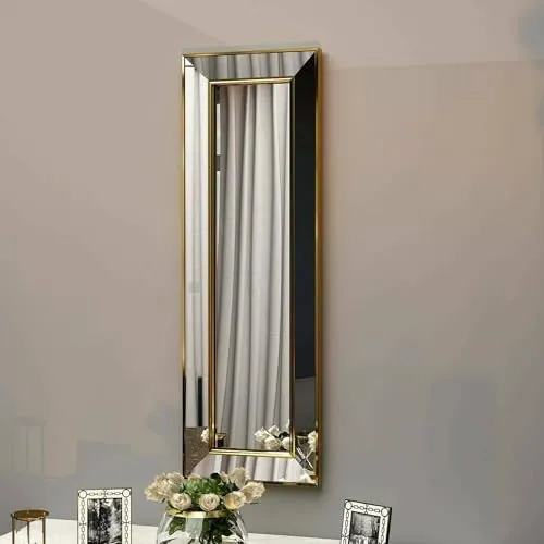 Dmora Spiegel Musca 30x90h cm Gold Struktur Glas in gold von Dmora