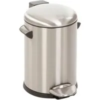 Retro Treteimer mit markanten Griffen | 3 Liter, Silber - Stylischer Retro-Tritteimer mit 3 Litern Volumen und gedämpft schließendem Deckel. Ideal für stilvolle Haushalte. Hochwertiger Edelstahl und praktischer Kunststoff-Inneneimer.