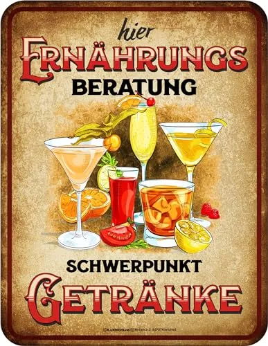 Deko Blechschild Ernährungsberatung - Schwerpunkt Getränke