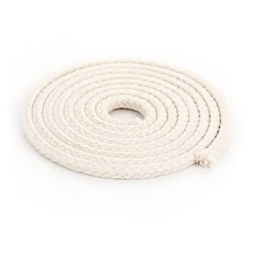 NKlaus 1 Meter Runddocht 100% Reine Baumwolle 8,0mm breit für Öllampe, Petroleumlampe