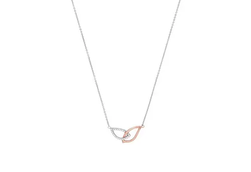 Amor Kette mit Anhänger 925 Sterling Silber - Bicolor Damen Halskette mit funkelndem Zirkonia-Anhänger aus 925 Sterling Silber, 42 cm lang. Perfekt als Geschenk für besondere Anlässe in schöner Schmuck Geschenk Box.
