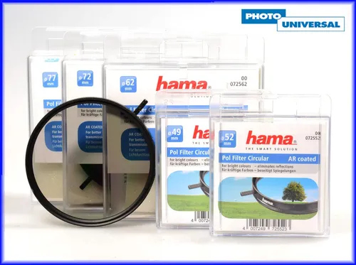 HAMA Circular Polfilter 52 mm - Hochwertiger Polarisationsfilter - Filter für Kameras und Drohnen, reduziert Reflexionen und verbessert die Farbsättigung, 10 Jahre Herstellergarantie.