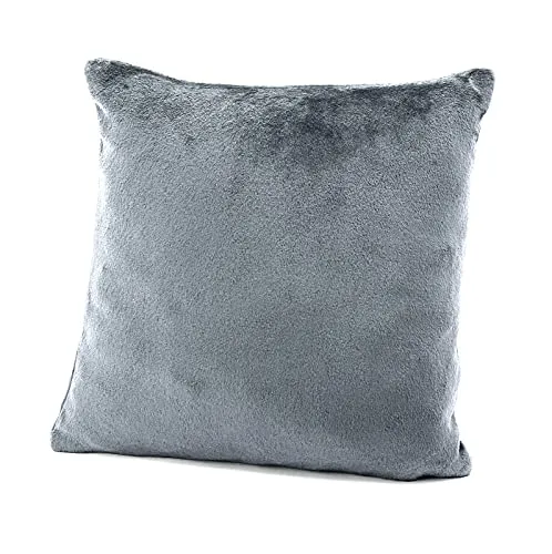 heimtexland ® Flanell Kuschel Kissen Super Soft Dekokissen Plüsch Typ380 Kissenhülle Grau 40x40 cm