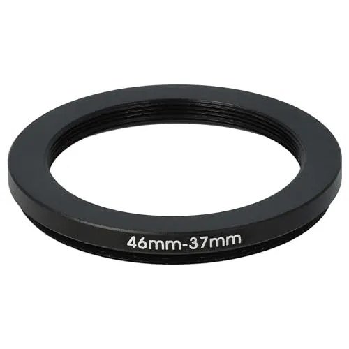 vhbw Step-Down-Ring Adapter von 46 mm auf 37 mm für Kamera Objektiv - Filteradapter, Metall, Schwarz