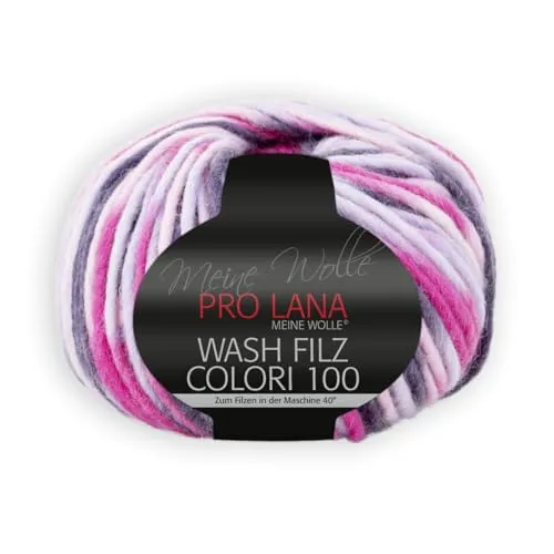 PRO LANA Wash-Filz Colori 100 - Farbe: Rosa/Pink (710) - 100 g/ca. 100 m Wolle