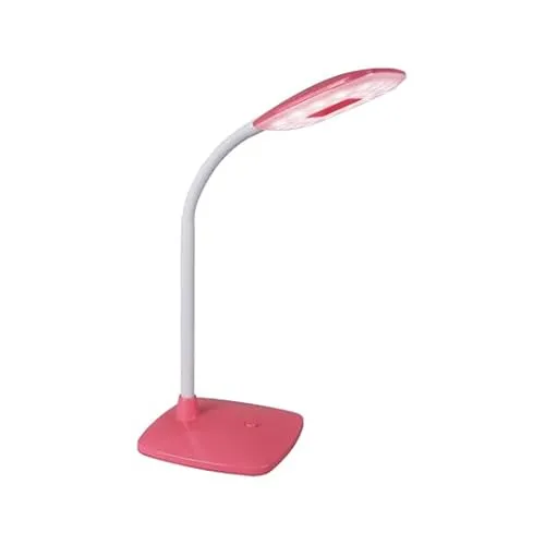 MeLiTec LED-Tischleuchte mit einstellbarer Lichtfarbe und flexiblem Arm, Koralle