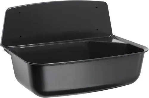 Haas Nina Kunststoff-Ausgussbecken schwarz Nr. 6197 - Spülenzubehör: Hochwertiges, pflegeleichtes Kunststoff-Ausgussbecken mit 14 l Fassungsvermögen, ideal für Nebenräume und Werkstätten, inklusive Spritzschutz und Montagezubehör.