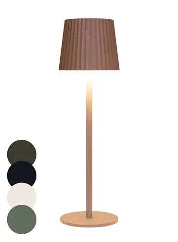 Coen Bakker LED Tischlampe dimmbar mit Touch IP44 Lampe USB 3 Lichtfarben für Innen & Außen 27,5 x 9,5 cm Tischleuchte Klein, Farbe:Terra