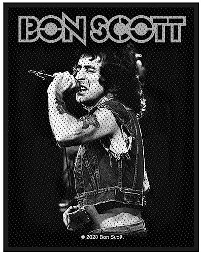 Bon Scott Unisex Patch schwarz/weiß 100% Polyester Band-Merch, Bands