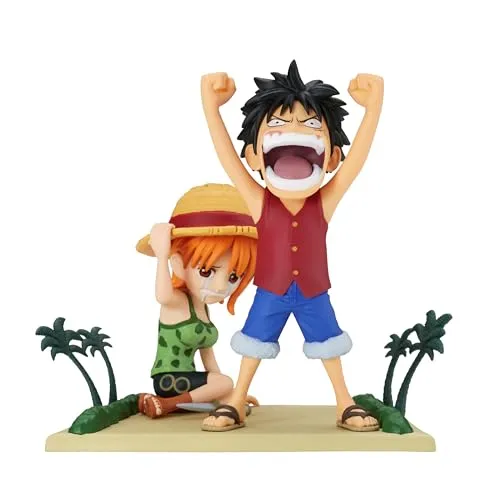 One Piece: WCF Log Stories - Luffy & Nami Figur - Aufstellfiguren & Statuen, detailreiche Sammlerfigur für Fans der beliebten Anime-Serie One Piece