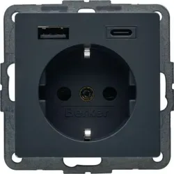 Berker Steckdosen Schwarz von Berker