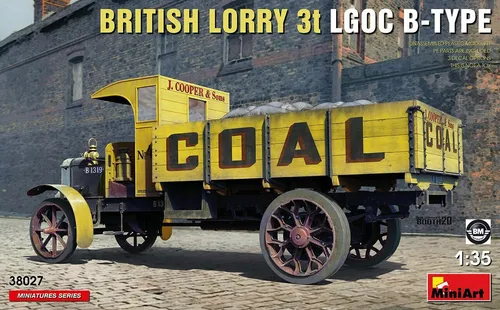 MiniArt British Lorry 3t LGOC B-Type Bausatz 1:35 - Detaillierter Bausatz eines britischen Lastwagens im Maßstab 1:35, ideal für Modellbau-Enthusiasten und Liebhaber historischer Fahrzeuge.