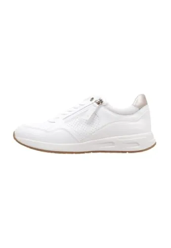 Geox Damen D BULMYA B Sneaker, White, 40 EU - Damen-Sneaker mit atmungsaktivem Design, schnellem Anziehen durch Reißverschluss und herausnehmbarer Innensohle für optimalen Komfort.
