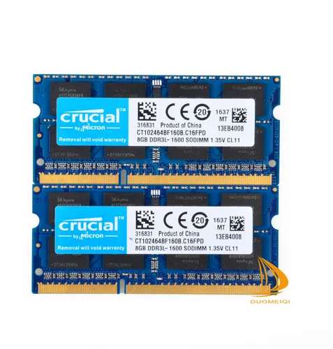 Produktbild Crucial 16 GB 2x8GB PC3L-12800S 1600MHz DDR3 RAM 204Pin SODIMM Laptop-Speicher*
