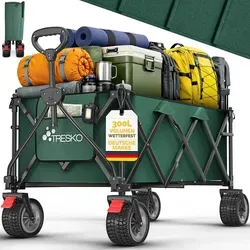 TRESKO Faltbarer Bollerwagen 300L mit Bremse