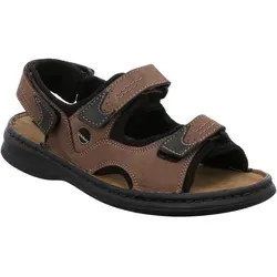 Josef Seibel 10236-11 Franklyn Herren Sandalen, Größe 43 EU, Braun - Wanderschuhe, bequeme Herren Sandalen aus weichem Nubukleder mit 3 verstellbaren Klettverschlüssen für individuellen Sitz und optimalen Halt. Ideal für aktive Sommertage!