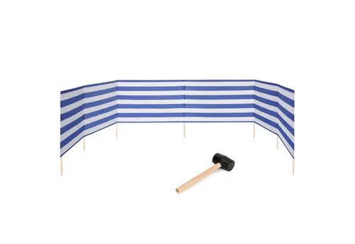 Garronda Strand Windschutz 8m mit Gummihammer - Wind- & Sichtschutz; Ideal für den Strand, schützt vor Wind und Sand und sorgt für Privatsphäre. Inklusive Gummihammer zum einfachen Einschlagen der Pfosten. Hergestellt in der EU aus starkem, haltbarem Material.