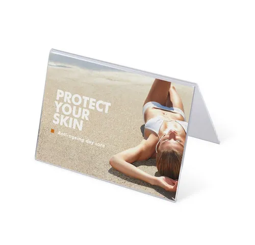 Showdown Displays Acrylaufsteller A-Form DIN A4 quer - Professioneller Acrylaufsteller A-Form DIN A4 quer für klare Präsentationen. Ideal für Gastronomie und Einzelhandel, bietet beidseitige Sichtbarkeit und einfachen Austausch von Informationen.